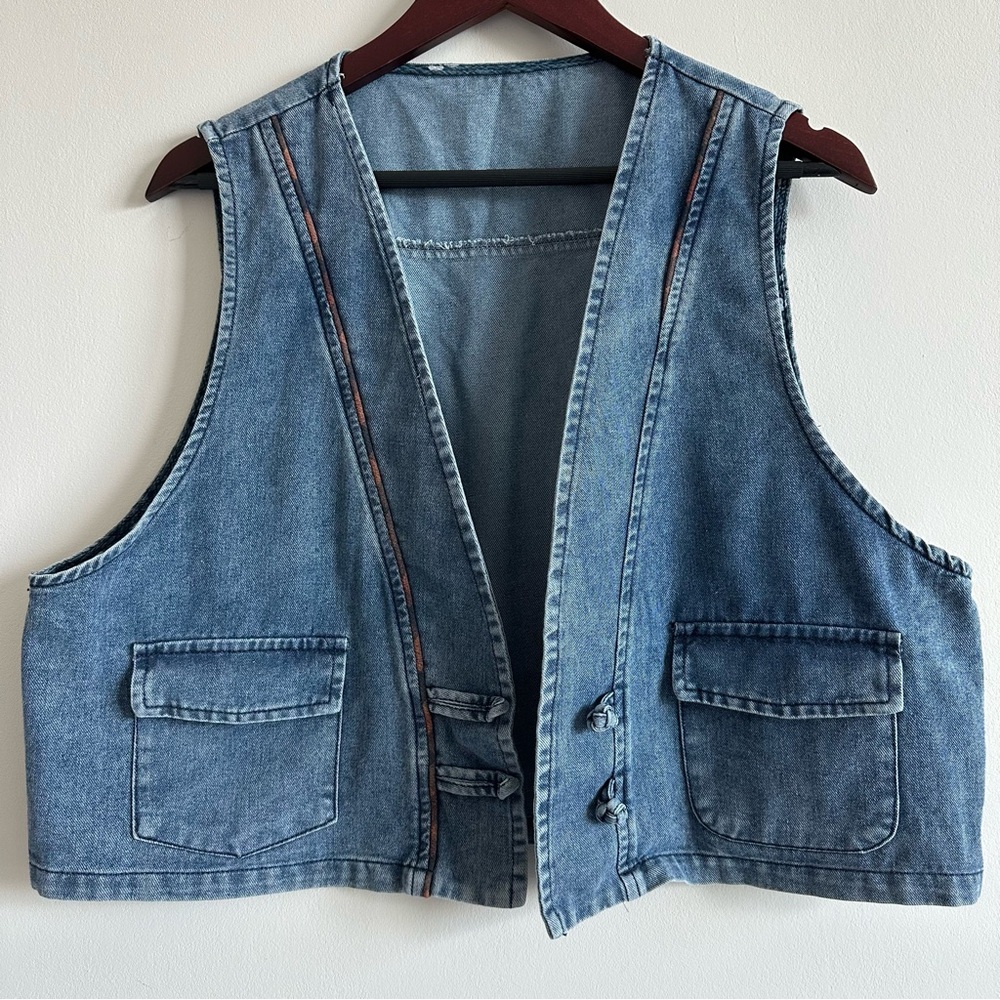Asian Style Denim Vest